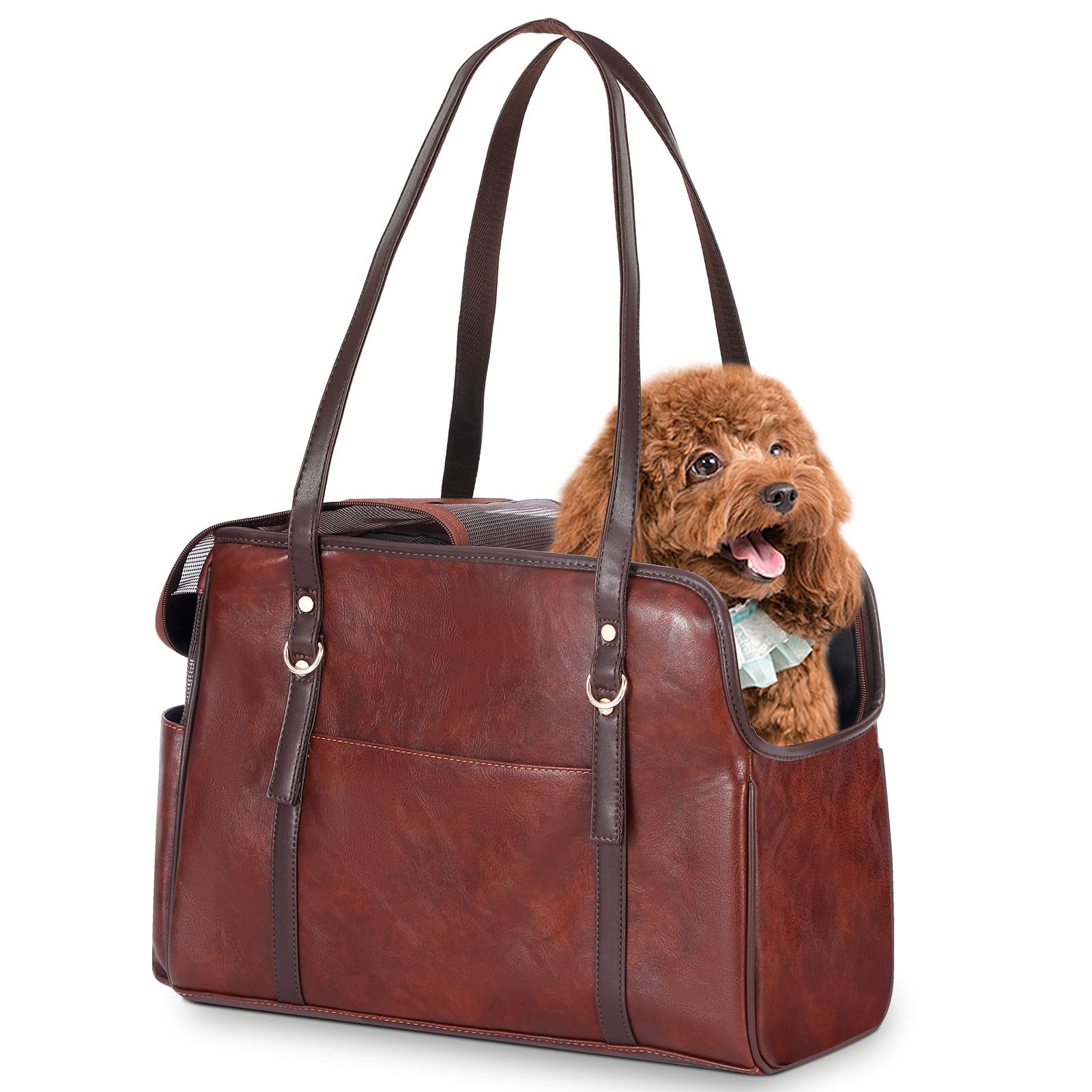 Leather Dog Carrier Purse